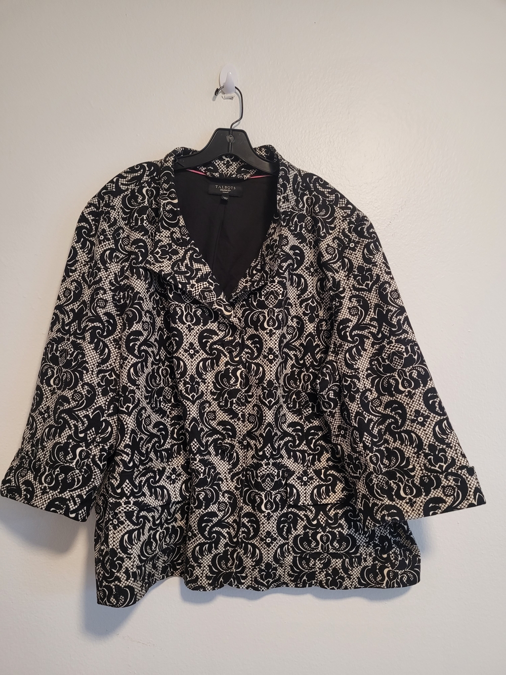 Talbots Black & White Patterned Women's Jacket